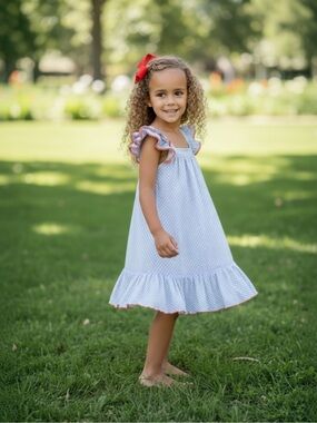 Serendipity by Shrimp & Grits Blue Ruffle Dress